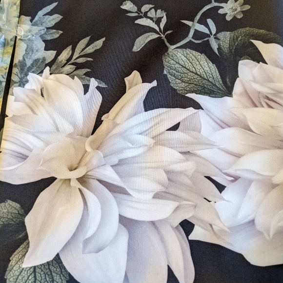 Ted Baker Peaony Floral Print Bardot Dress, Black - Picture 16 of 16